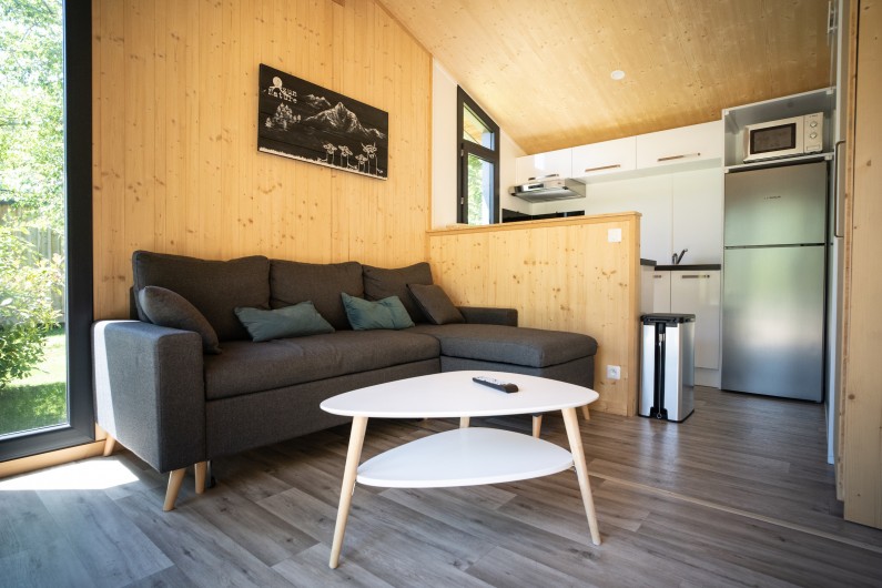 Location de vacances - Chalet à Aucun - Salon chalet Nature & Bois - Azun Nature