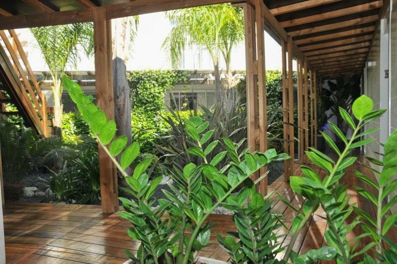 Location de vacances - Appartement à Saint-Cyprien Plage - Patio intérieur de la résidence