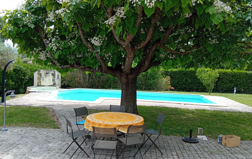 Location de vacances - Villa à Roussas - Terrasse avec arbre Catalpa