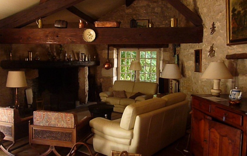 Location de vacances - Moulin à Migné-Auxances - salon coin cheminée