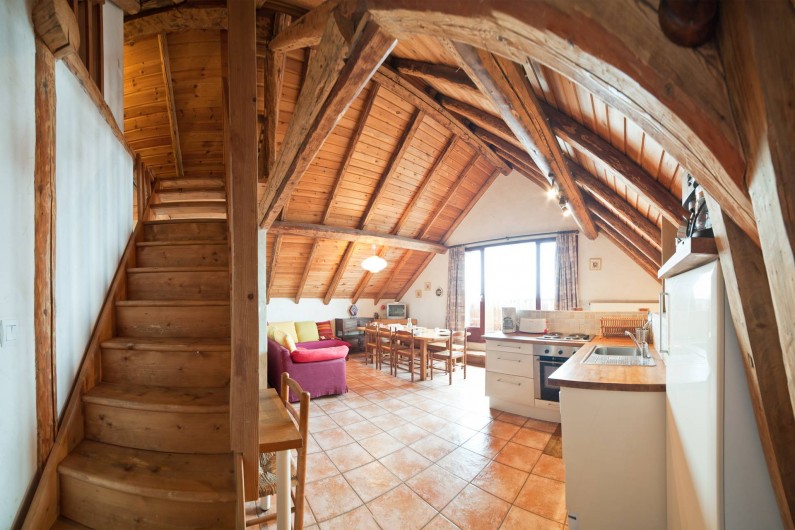 Location de vacances - Appartement à Albiez-le-Vieux - séjour cuisine