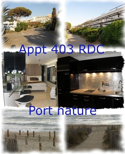 Location de vacances - Studio à Le Cap d'Agde - Cuisine équipée, notamment d'un réfrigérateur, congélateur, lave vaisselle...