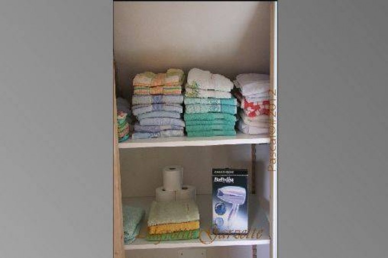 Location de vacances - Gîte à Pleudihen-sur-Rance - Placard,
Serviettes de toilette
Draps de bain
Gants de toilette
