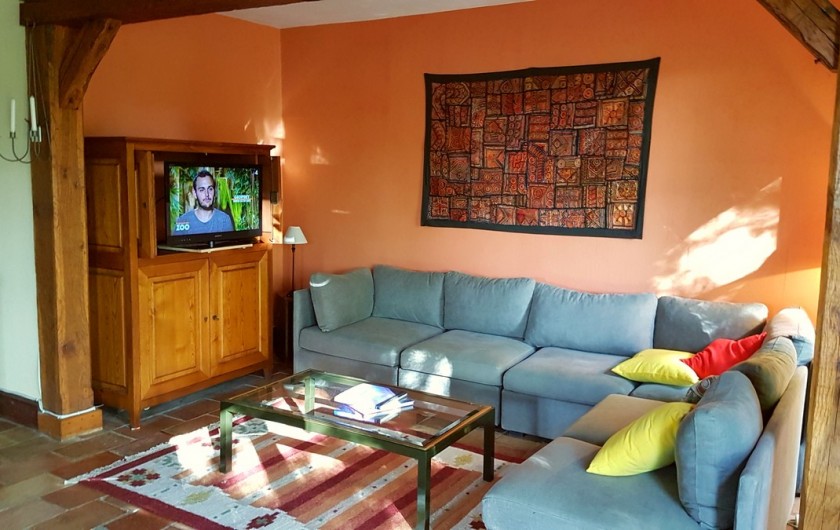 Location de vacances - Villa à Marsolan - Le coin TV dans le living
