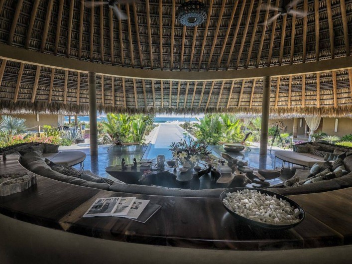 Location de vacances - Chambre d'hôtes à Puerto Escondido - Vue du Palapa principal