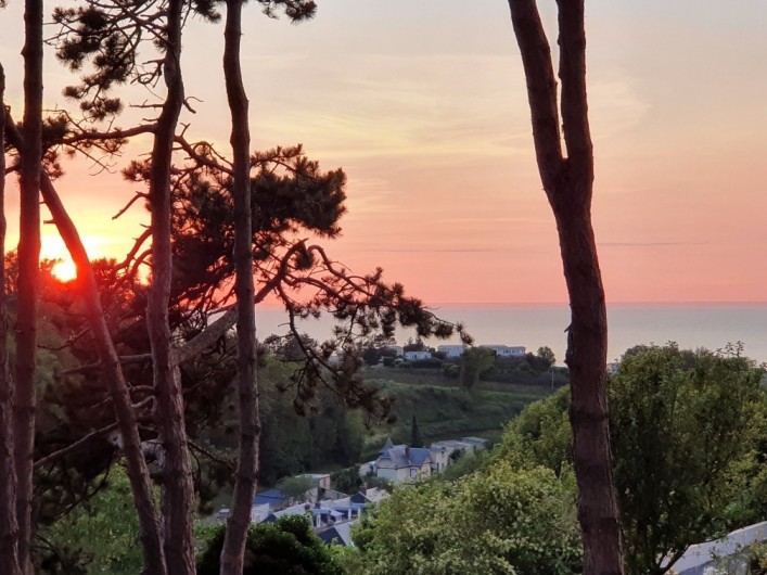 Location de vacances - Gîte à Fécamp - Couché de soleil sur la terrasse