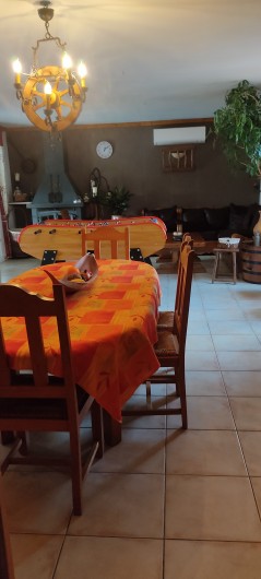 Location de vacances - Villa à Saint-Laurent-d'Aigouze - salon, salle à manger, insert
