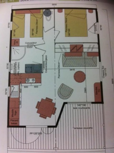 Location de vacances - Chalet à Parentis-en-Born - plan chalet