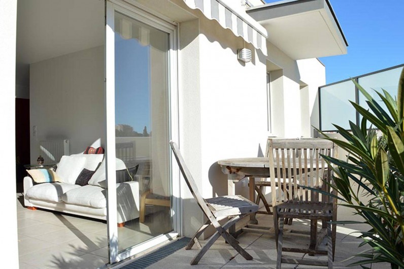 Location de vacances - Appartement à Banyuls-sur-Mer - Terrasse de 15m2. Accès depuis le séjour