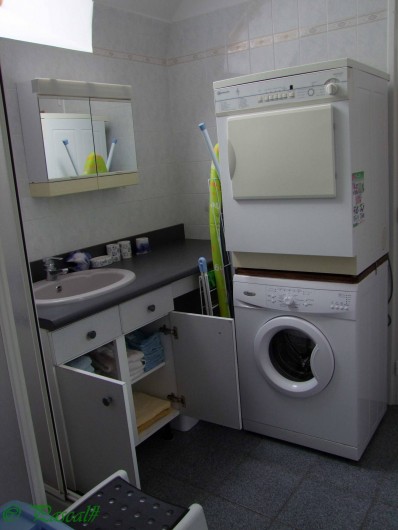Location de vacances - Gîte à Pleudihen-sur-Rance - Salle d'eau  Serviettes, tapis, gants de toilette,  Lave-linge Sèche-linge