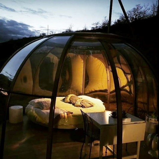 Location de vacances - Insolite à Labastide-de-Penne - le dôme confort de nuit