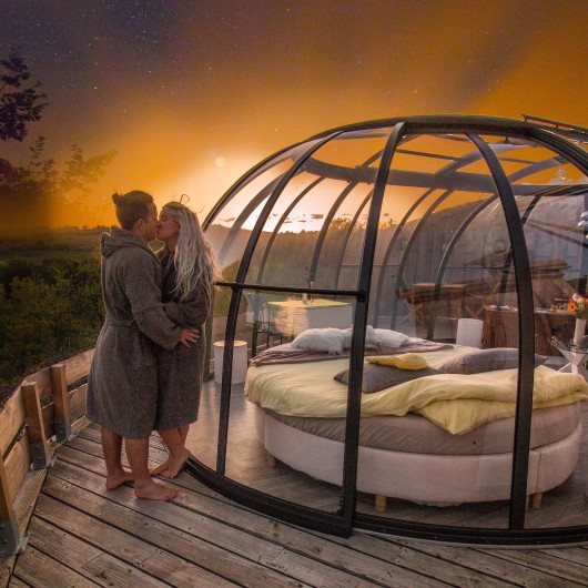 Location de vacances - Insolite à Labastide-de-Penne - coucher de soleil sur le dôme prestige