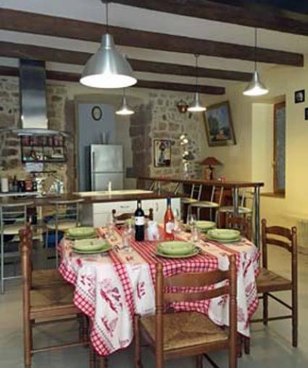 Location de vacances - Appartement à Fontès - Vue du salon salle a manger, cuisine