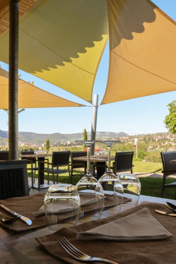 Location de vacances - Bungalow - Mobilhome à Millau - Terrasse du Restaurant
