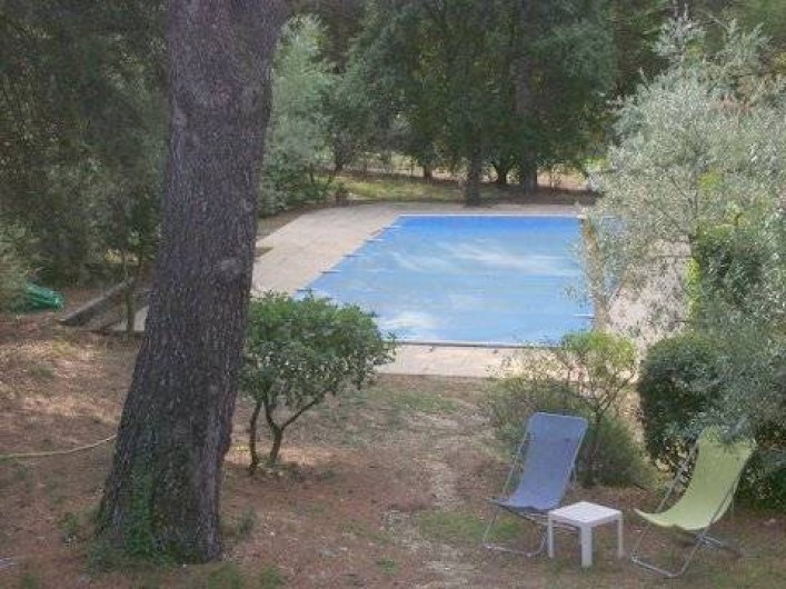 Location de vacances - Villa à Puget - Vue de la  piscine a partir de la terrasse